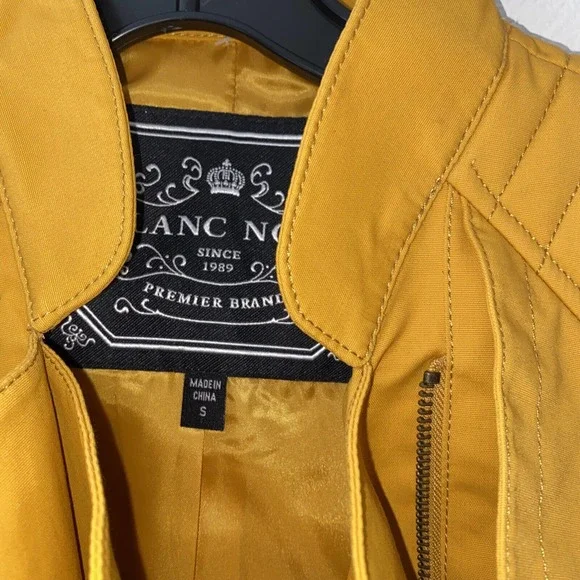 Blanc Noir Multi Zippered Pockets Belted Trench Coat Womens Cotton Blends SZ S - Picture 7 of 14